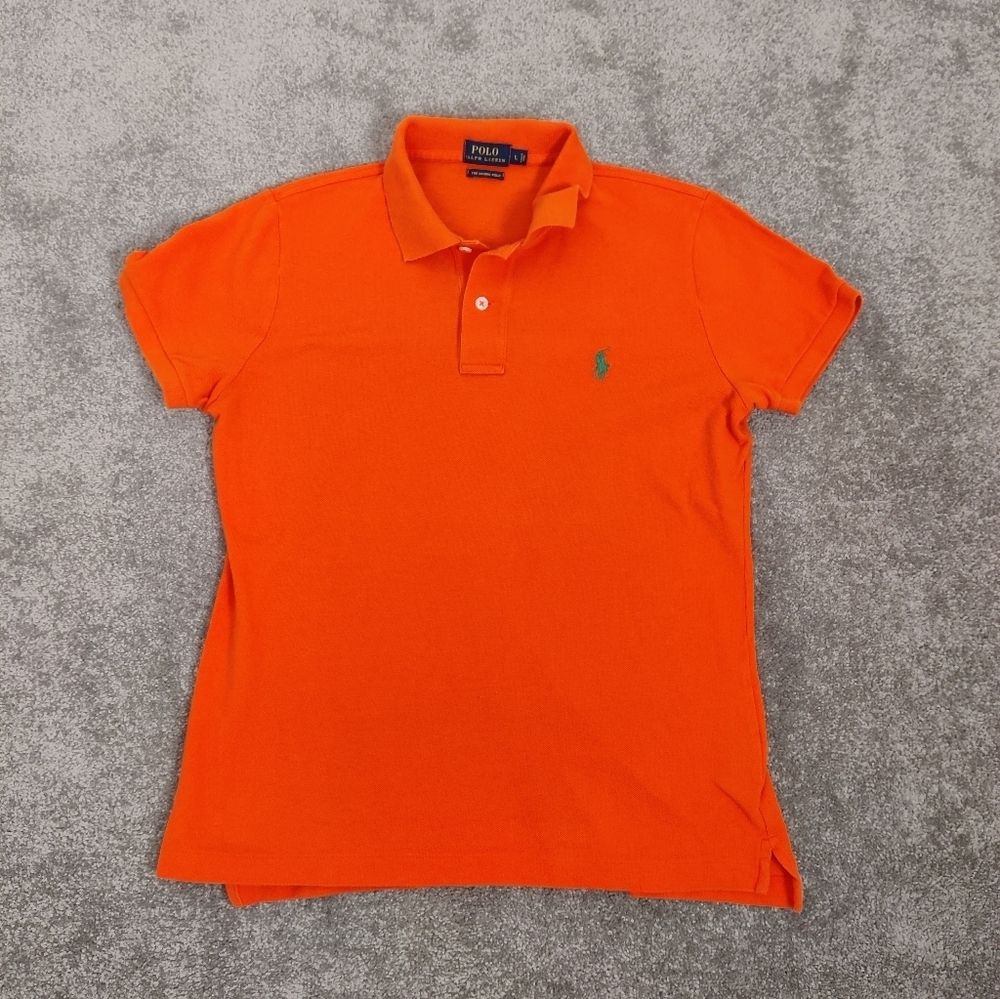 Polo Ralph Lauren Kid's Orange Polo T-shirt Size Large The Skinny Polo Cotton